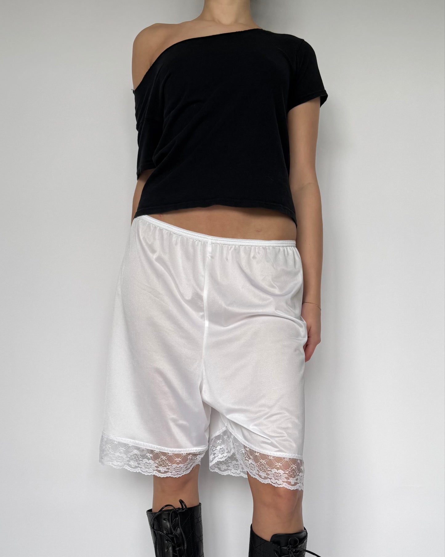 Lace Trim Slip Shorts - XS/S/M