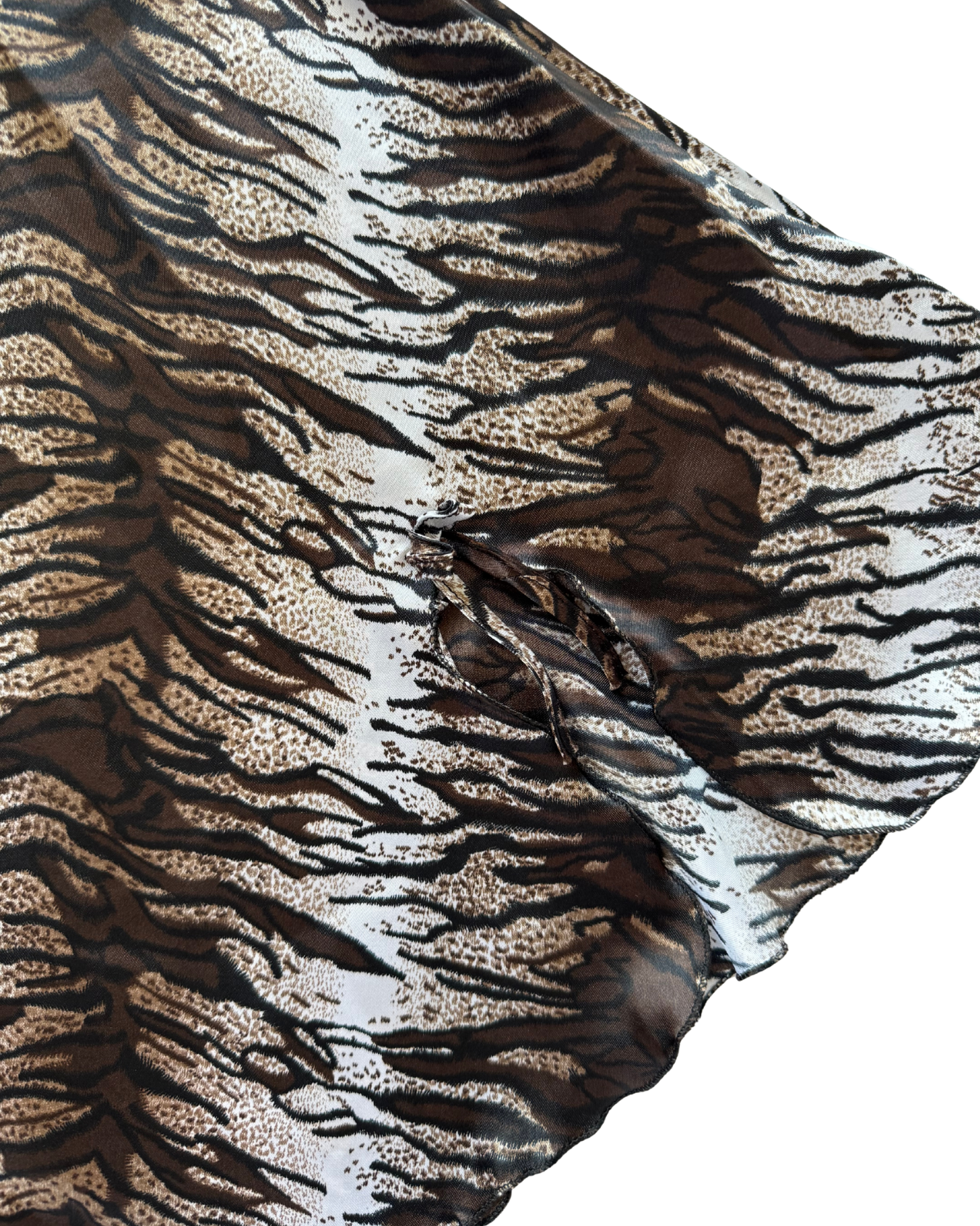 Vtg Tiger Print Slip Dress - L