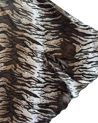 Vtg Tiger Print Slip Dress - L