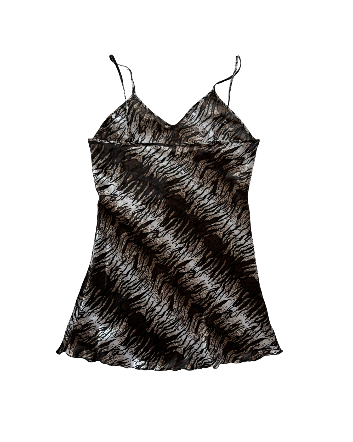 Vtg Tiger Print Slip Dress - L