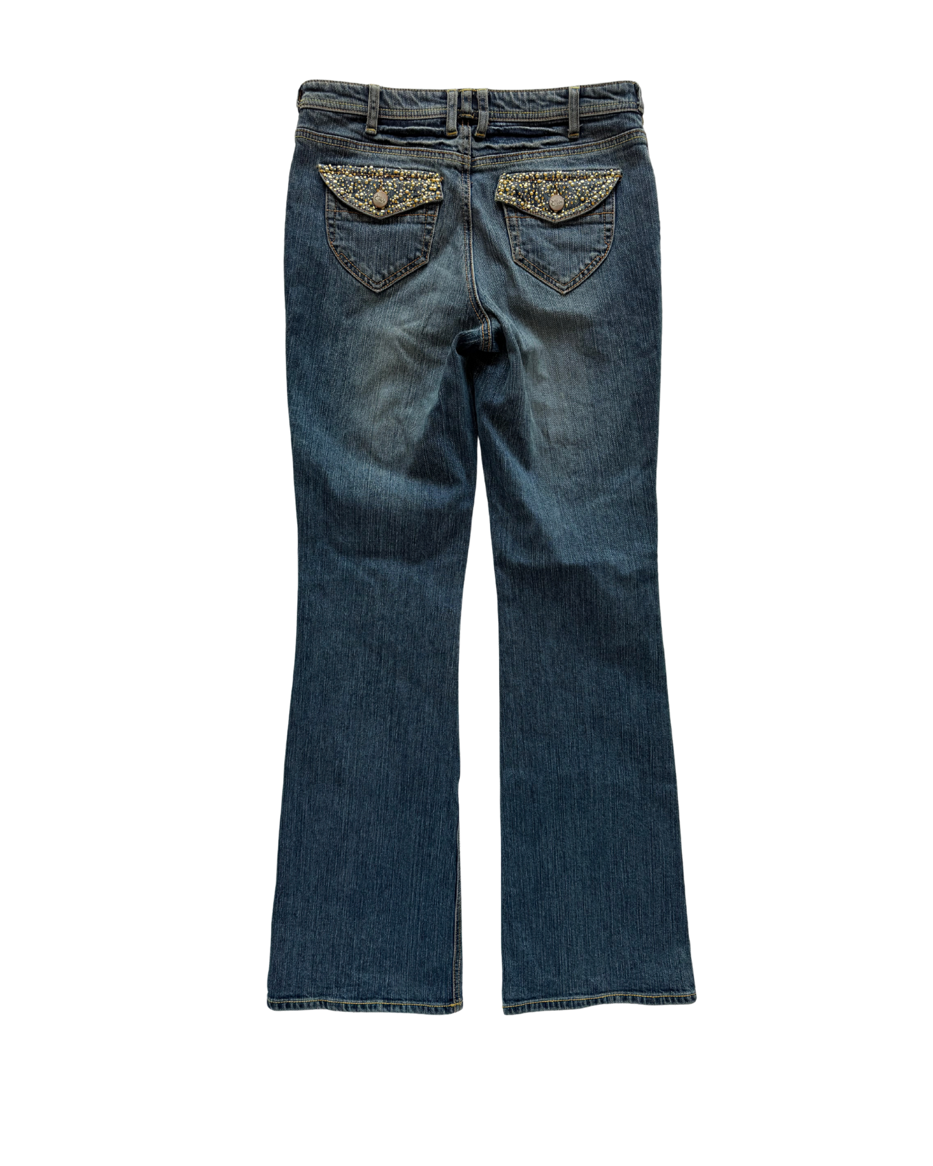 Caché Mid-Rise Bejeweled Jeans - XS/S