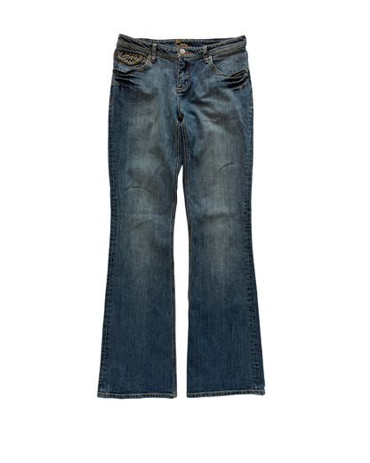 Caché Mid-Rise Bejeweled Jeans - XS/S
