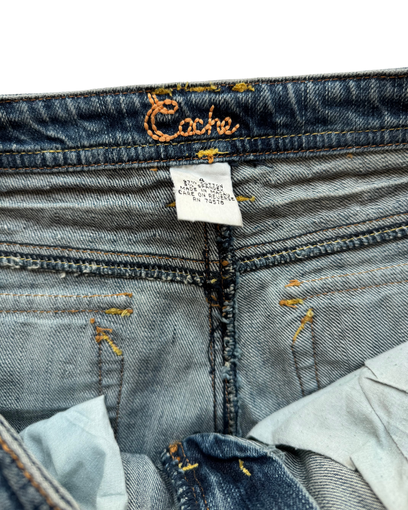 Caché Mid-Rise Bejeweled Jeans - XS/S