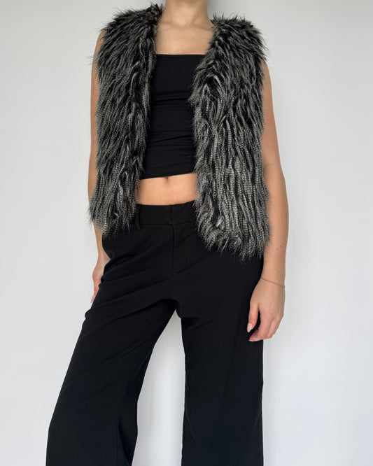 Vtg Faux Fur Vest - S/M