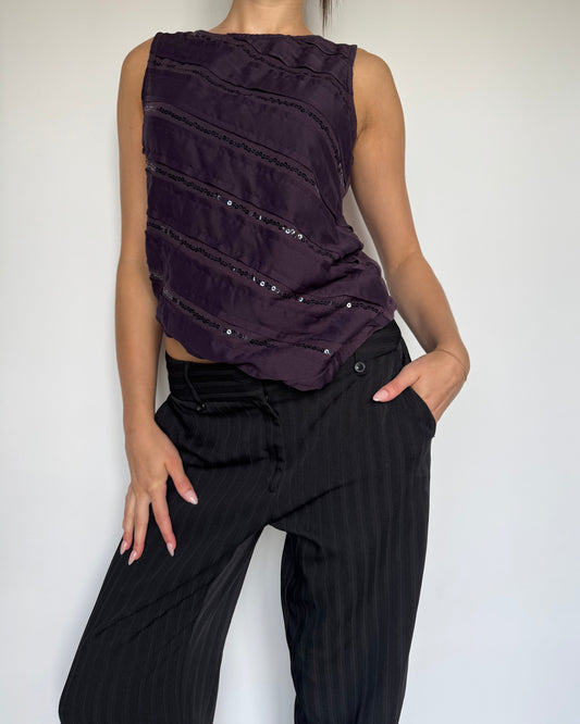 Purple Sequin Tank - XS/S