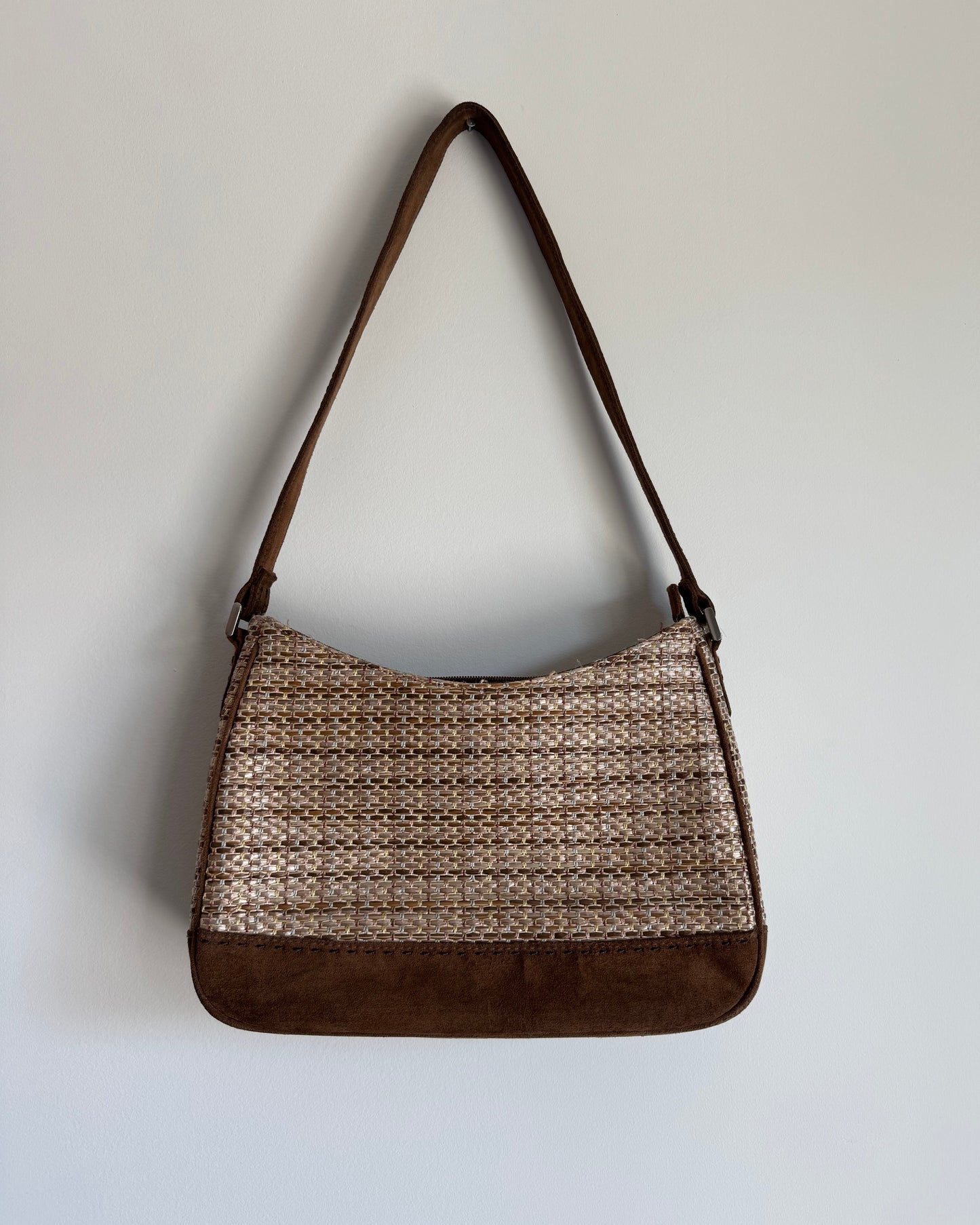 Vtg Woven Shoulder Bag