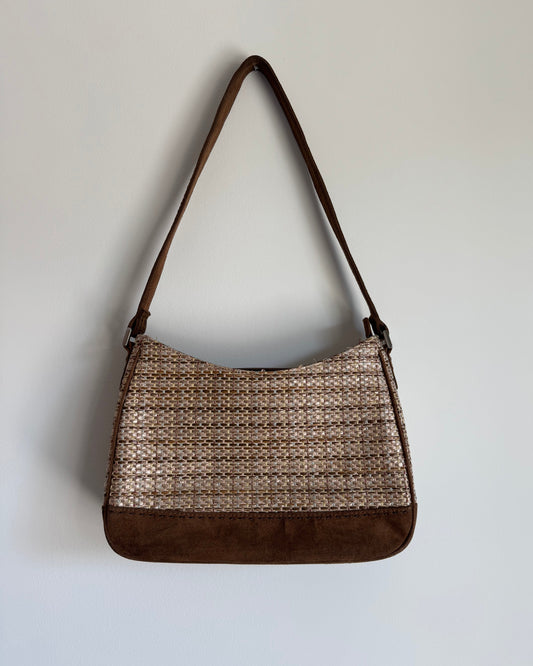 Vtg Woven Shoulder Bag