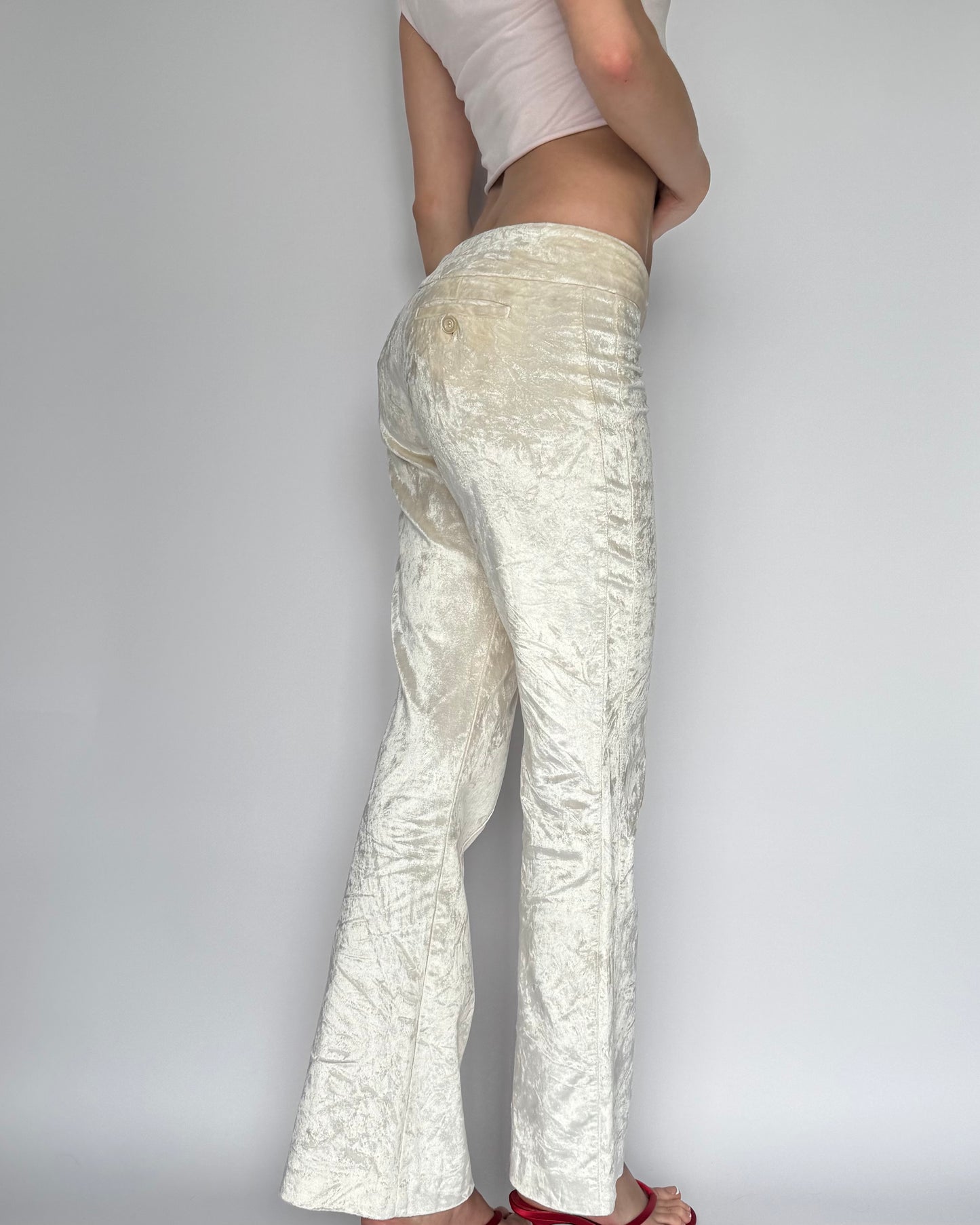 Bebe Low-Rise Velvet Trousers - XS