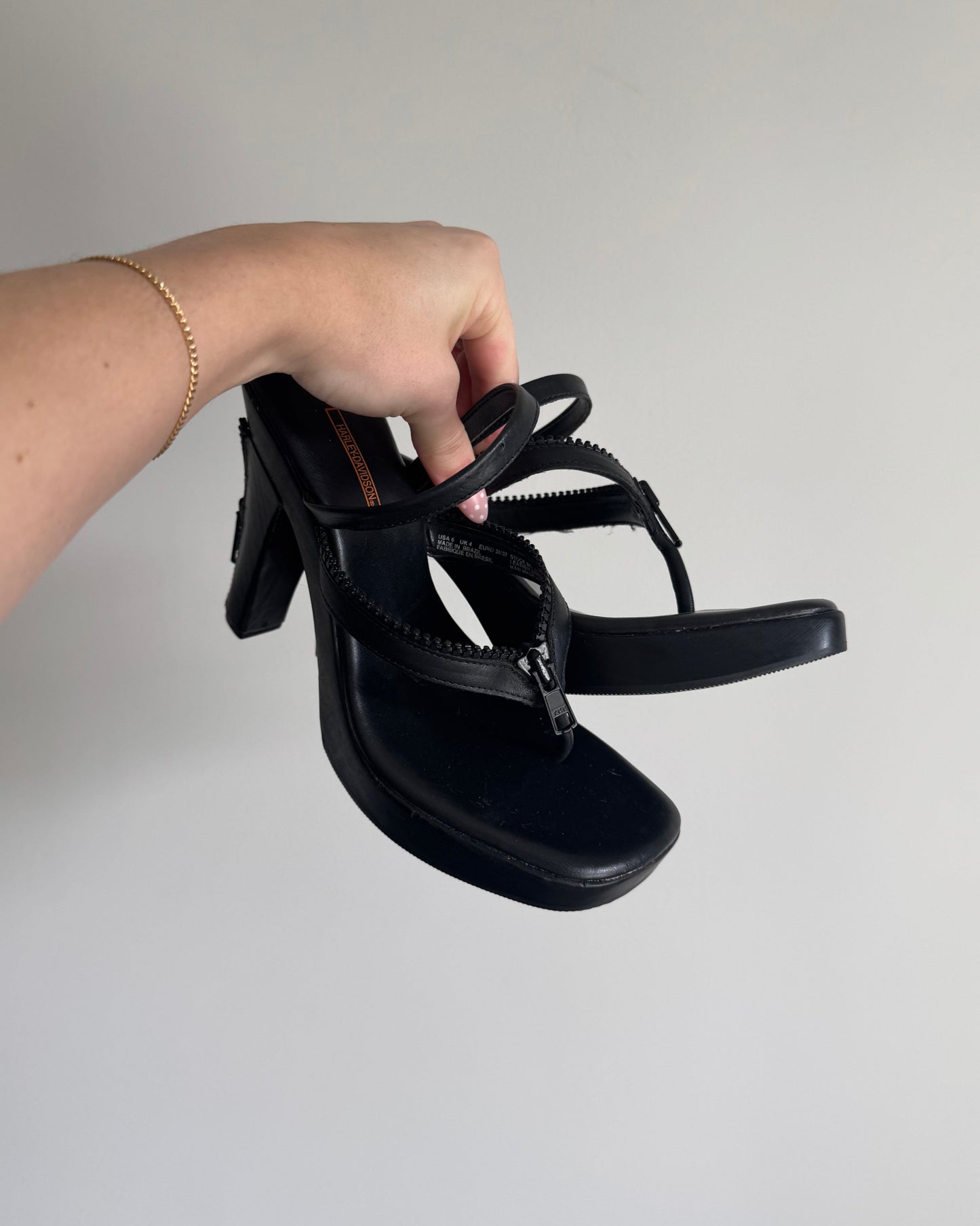 Vtg Harley Davidson Zipper Heels - 6
