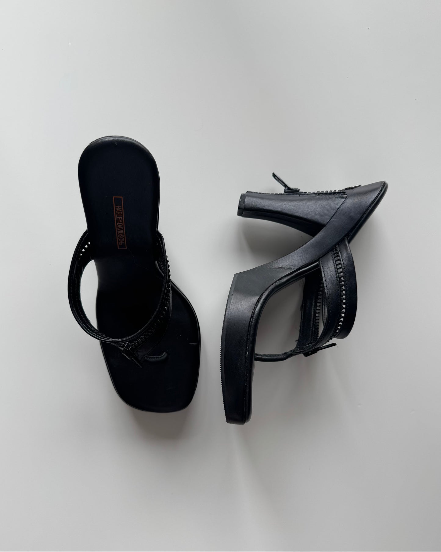 Vtg Harley Davidson Zipper Heels - 6