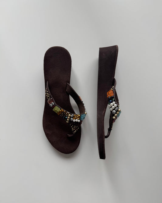 Vtg Beaded Wedges - 8