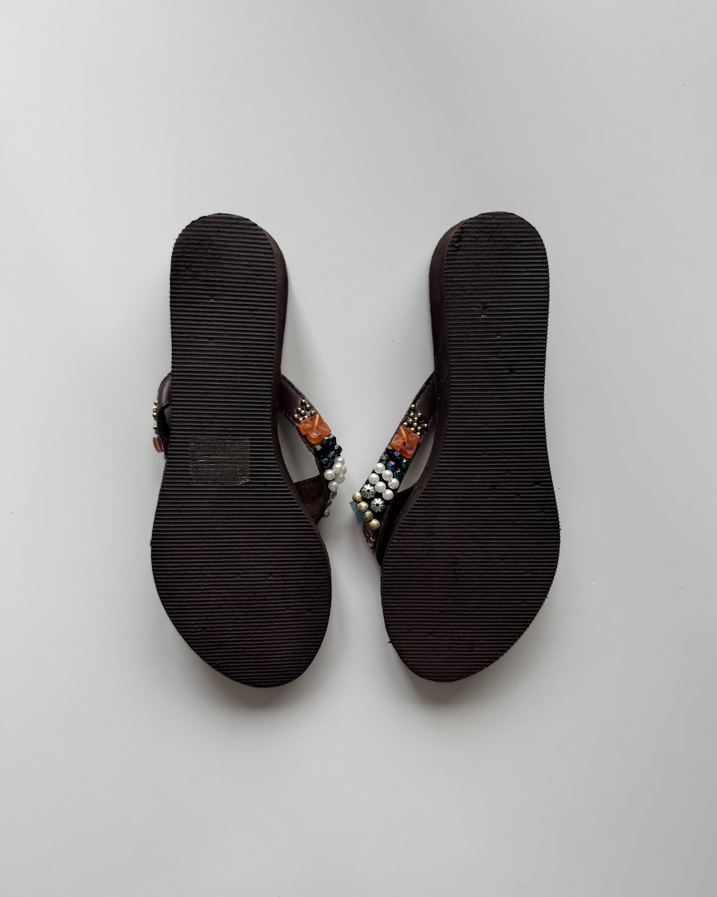 Vtg Beaded Wedges - 8
