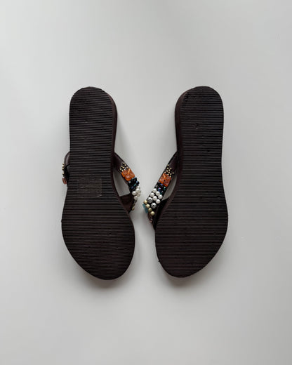 Vtg Beaded Wedges - 8