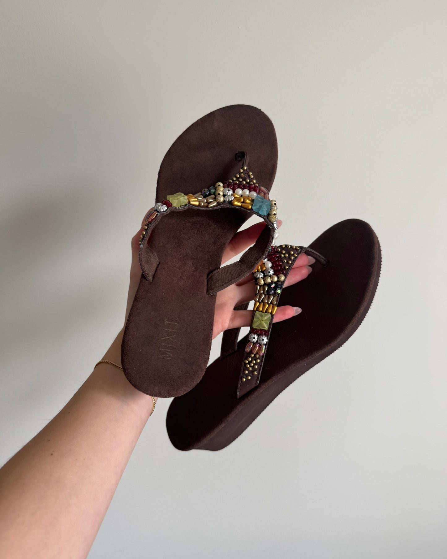 Vtg Beaded Wedges - 8