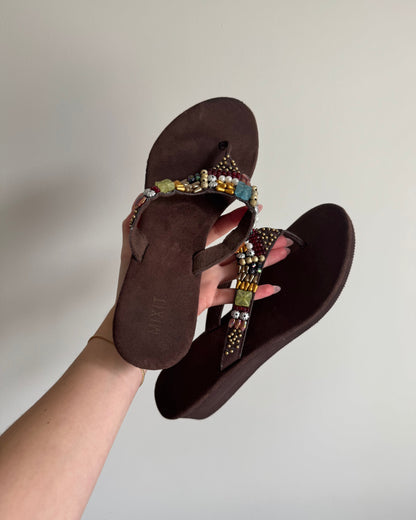 Vtg Beaded Wedges - 8