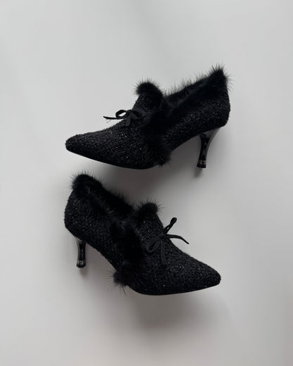 Queens Landing Fur Lined Heels - 7.5 & 9.5