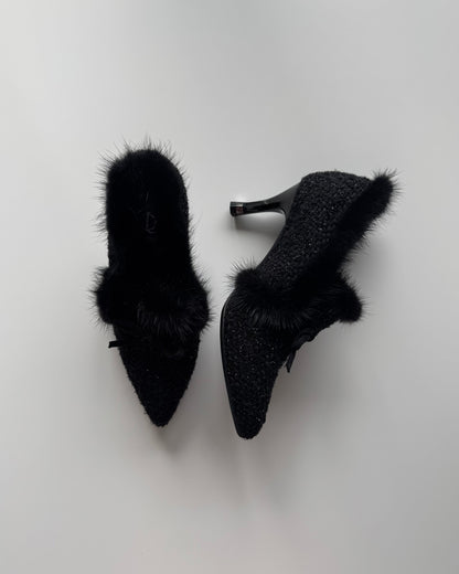 Queens Landing Fur Lined Heels - 7.5 & 9.5
