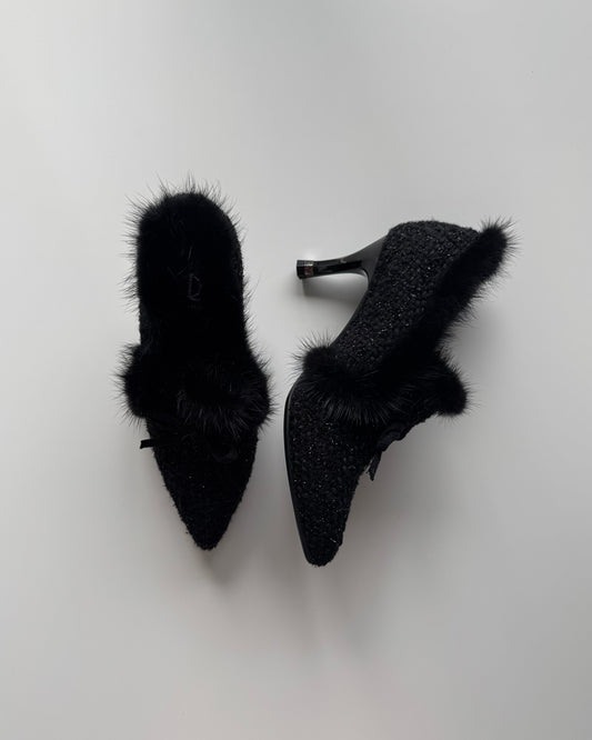 Queens Landing Fur Lined Heels - 7.5 & 9.5