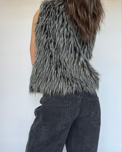 Vtg Faux Fur Vest - S/M