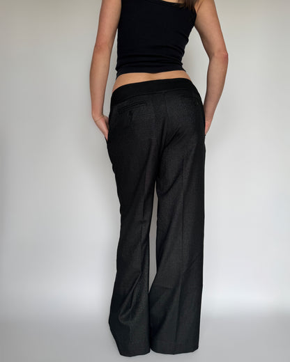 Sparkly Low-Rise Baggy Trousers - S