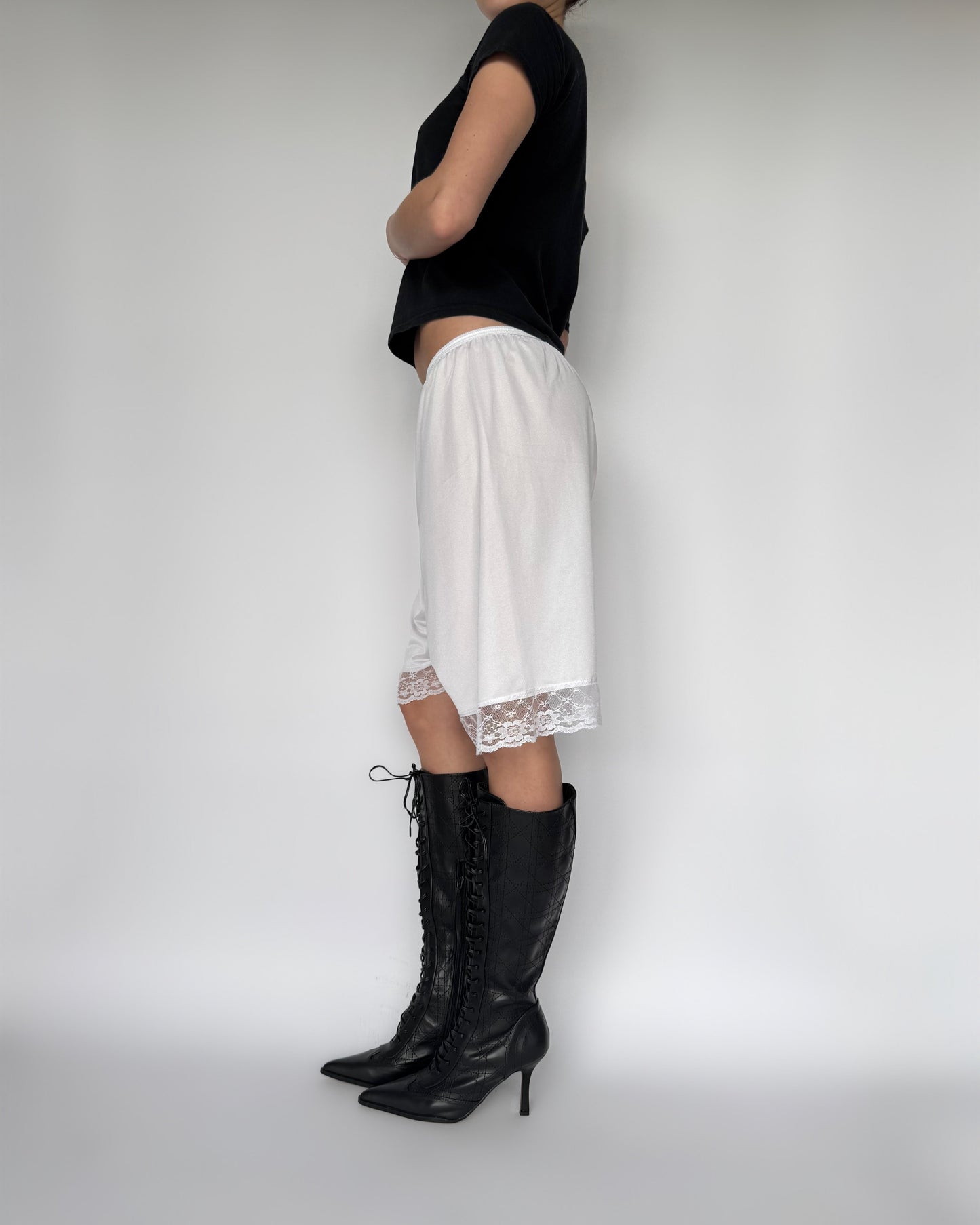 Lace Trim Slip Shorts - XS/S/M
