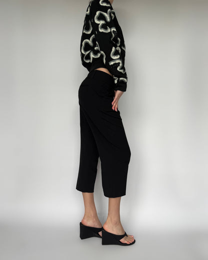 Vtg Black Capris - S
