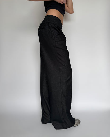Sparkly Low-Rise Baggy Trousers - S