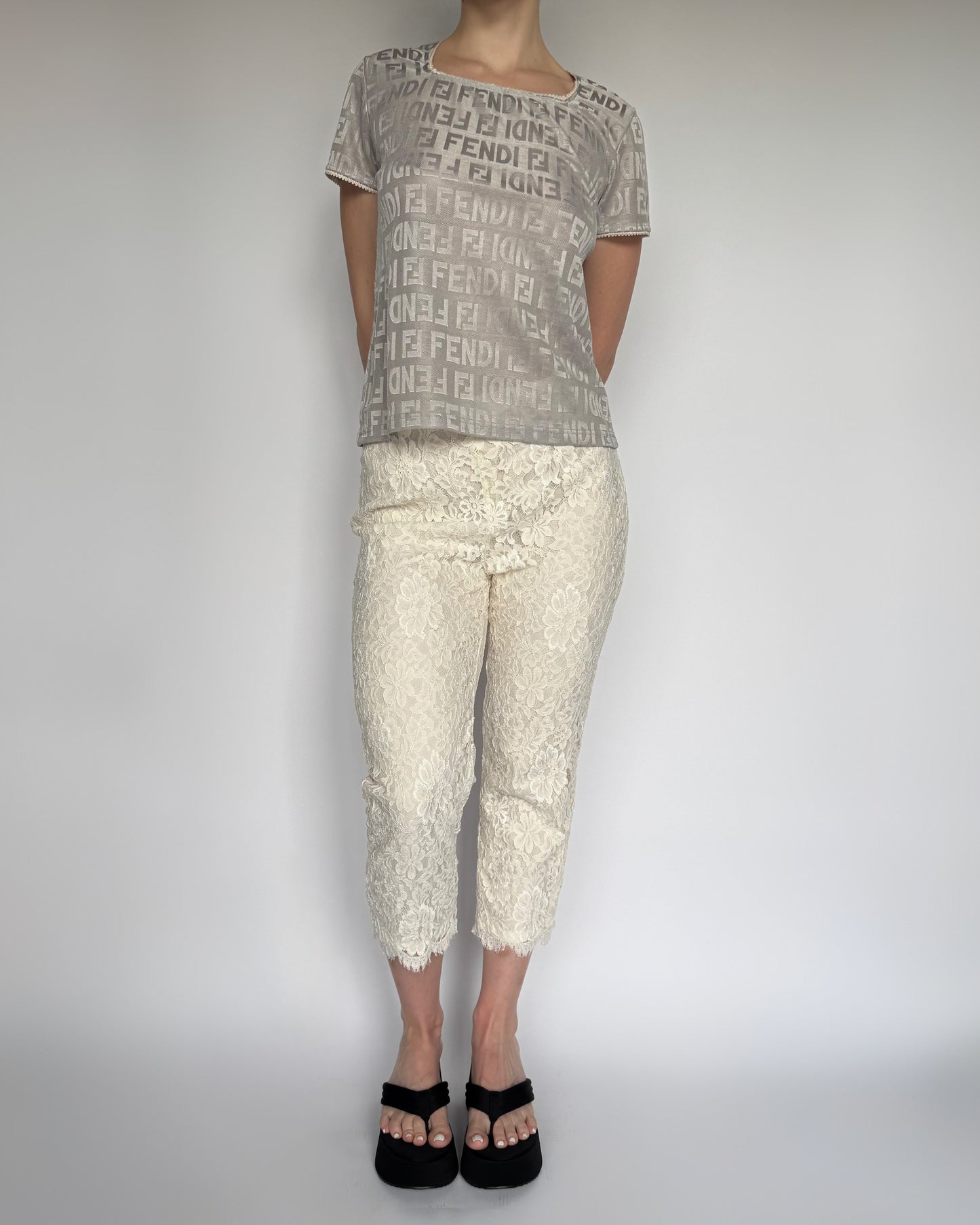 Vtg Lace Capris - S