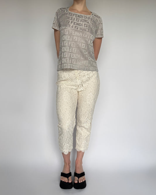 Vtg Lace Capris - S