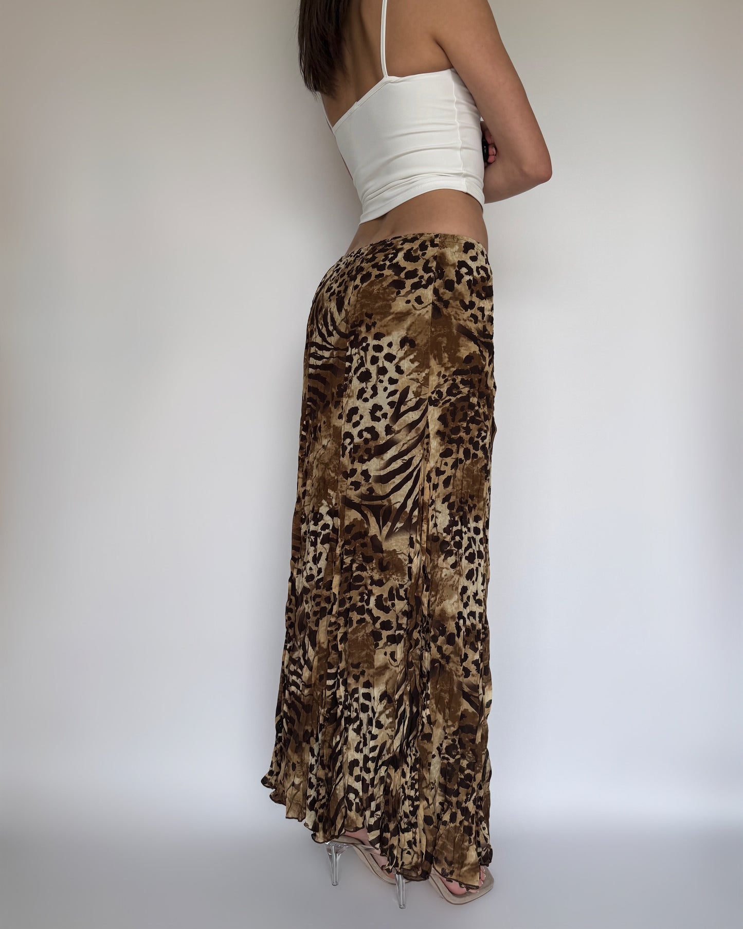 Vtg Animal Print Maxi Skirt - S/M/L